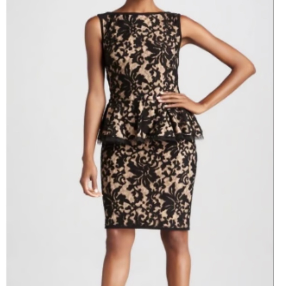 TADASHI SHOJI Lace Peplum Sheath dress